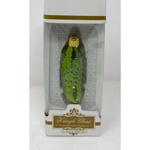 Kringle Glass Pickle Ornament Kurt Adler Germany Christmas Tradition w/ Box